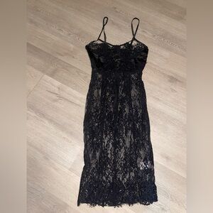 Fashion Nova Black Lace Detail Top